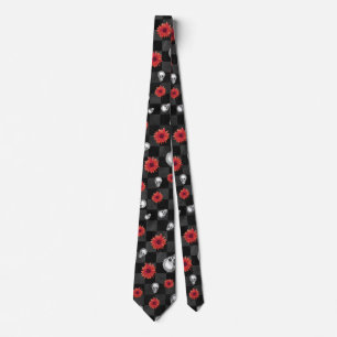 Rote Totenköpfe und Sonnenblumen-Serie Design 7 Krawatte