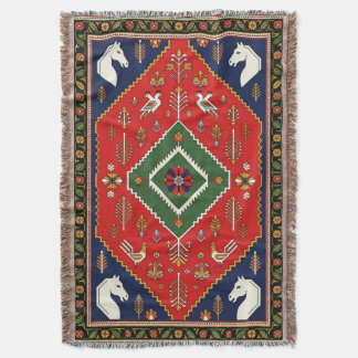 Rote traditionelle Volkskunst geometrische Tier-Ta Decke