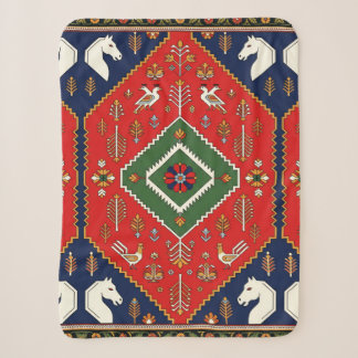 Rote traditionelle Volkskunst geometrische Tier-Ta Sherpadecke