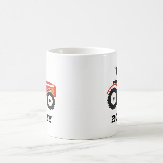 Rote Traktor-Tasse mit Namen Kaffeetasse (Mittel)