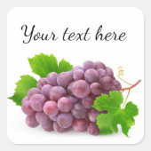 Rote Traube Quadratischer Aufkleber (Vorderseite)