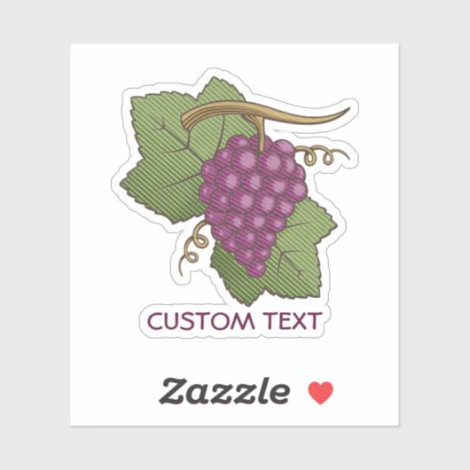 Rote Trauben Aufkleber (Blatt)