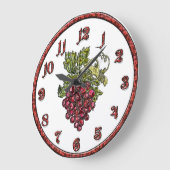 Rote Trauben Große Wanduhr (Winkel)