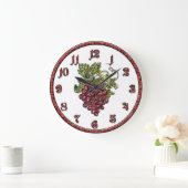 Rote Trauben Große Wanduhr (Zuhause)