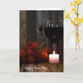 Rote Trauben mit Weinglas Name Tag Karte (Gelbe Blume)