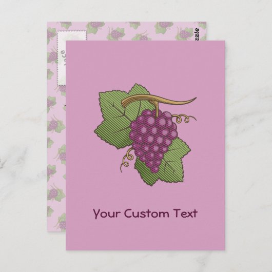 Rote Trauben Postkarte (Vorne/Hinten)