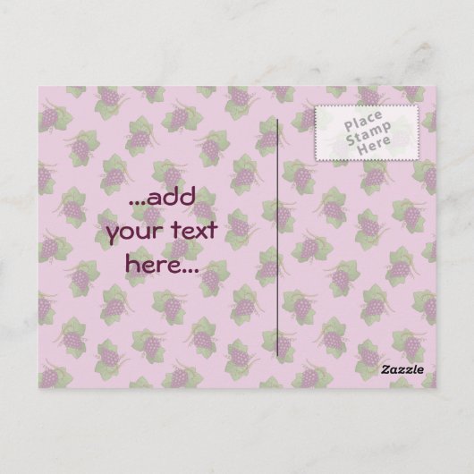 Rote Trauben Postkarte (Rückseite)