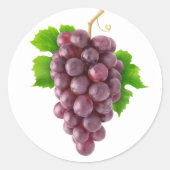 Rote Trauben Runder Aufkleber (Vorderseite)