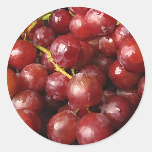 Rote Trauben Runder Aufkleber