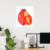 rote Traubentomate Aquarell Poster (Heimbüro)