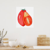 rote Traubentomate Aquarell Poster (Küche)