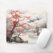 Rote Tree Tintenzeichnung Mousepad (Mit Mouse)