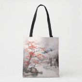 Rote Tree Tintenzeichnung Tasche (Vorderseite)