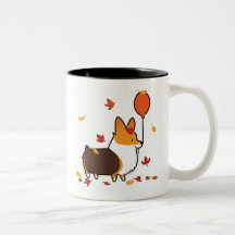 Rote Tri Farbecorgi-Herbst-Tasse | CorgiThings