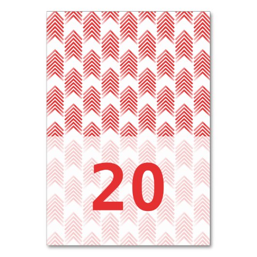Rote Tribal Arrows Table Card Tischnummer (Vorderseite)