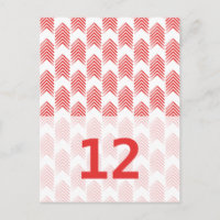 Rote Tribal-Pfeil-Tischnummer Postkarte