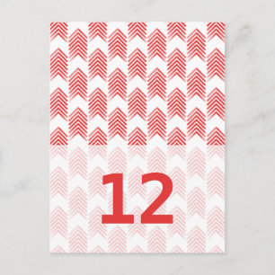 Rote Tribal-Pfeil-Tischnummer Postkarte