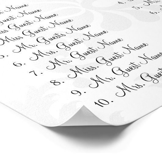 Rote Trimmsitzkarten-Tischnummern für schwarze Dam Poster (Ecke)