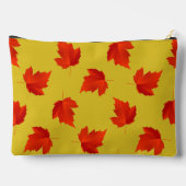 Rote trockene Blätter individuelle Name gelb Zubehörtasche (Rückseite)