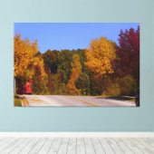 Rote Trolleykarosserien der Autos Leinwanddruck (Insitu (Holzboden))