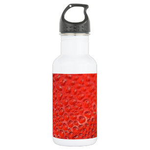 Rote Tropfen auf Glas Edelstahlflasche