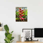 Rote tropische Blume - Heliconia Poster (Heimbüro)