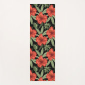 Rote tropische Blume nahtlose Muster grüne Blätter Yogamatte (Vorderseite)