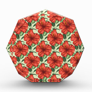 Rote tropische, nahtlose, blumenförmige Blume Fotoblock