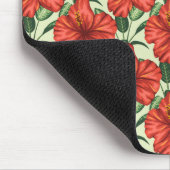 Rote tropische, nahtlose, blumenförmige Blume Mousepad (Ecke)