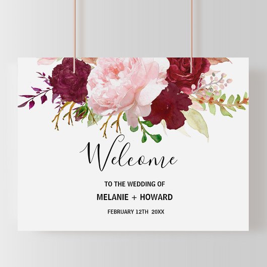 Rote Tropische und romantische Begrüßung Poster