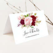 Rote tropische und romantische Hochzeit danken Dankeskarte