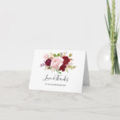 Rote tropische und romantische Hochzeit danken Dankeskarte (Vorderseite)