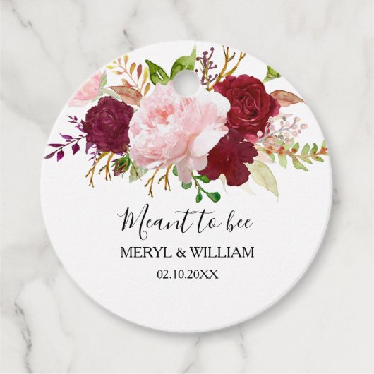 Rote Tropische und romantische Hochzeit der Bienen Geschenkanhänger (Vorderseite)