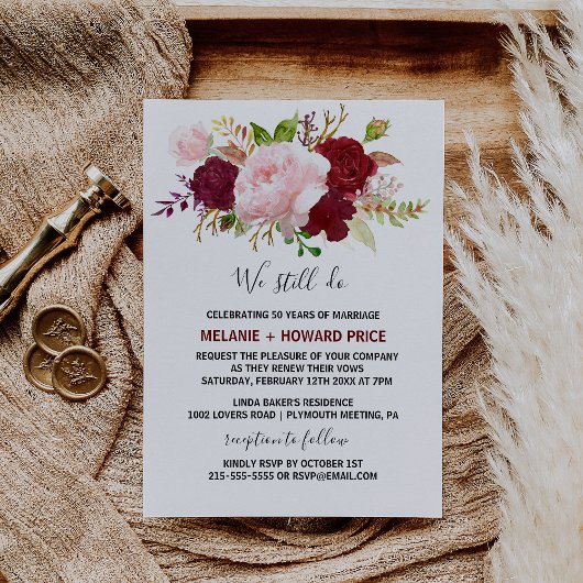 Rote tropische und romantische Wetterneuerung Einladung