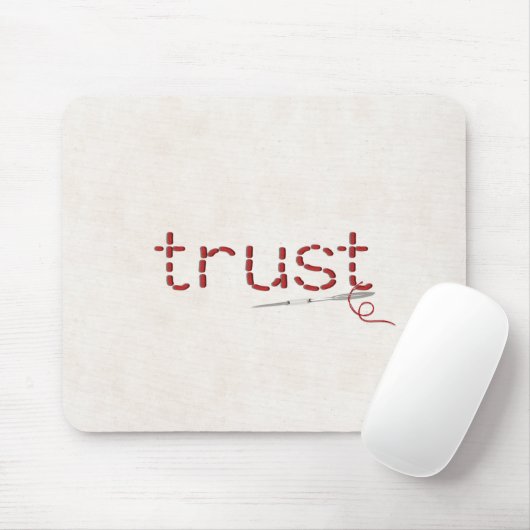 rote TRUST-Textnachricht mit Nadel Mousepad (Mit Mouse)