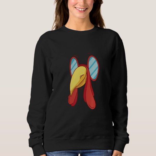 Rote Truthahn-Gesichtsmaske Tier mit Brille Design Sweatshirt (Vorderseite)