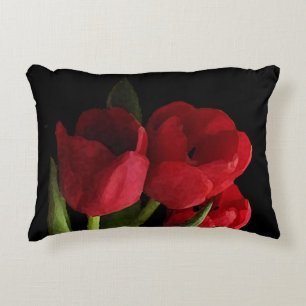Rote Tulip Blume Akzent Pillow Dekokissen