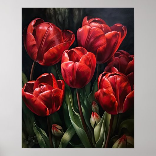 Rote Tulip Blume Art Print Poster (Vorne)
