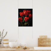 Rote Tulip Blume Art Print Poster (Küche)