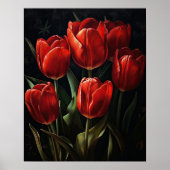 Rote Tulip Blume Art Print Poster (Vorne)