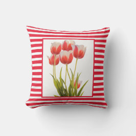 Rote Tulip-Blume im Frühling Kissen im Freien