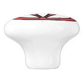 Rote Tulip-Blume Keramikknauf (Seitenansicht)