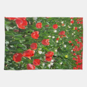 Rote Tulip Blume Naturfotografie Geschirrtuch (Horizontal)