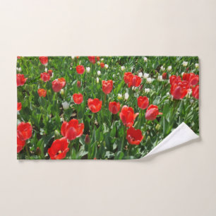 Rote Tulip Blume Naturfotografie Handtuch