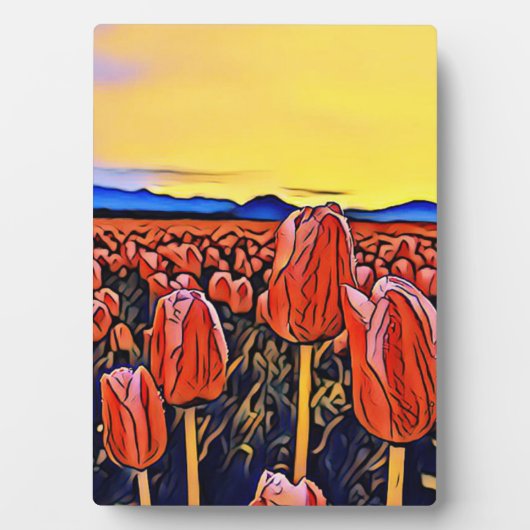 Rote Tulip Feldmalerei Fotoplatte (Vorderseite)