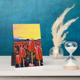 Rote Tulip Feldmalerei Fotoplatte