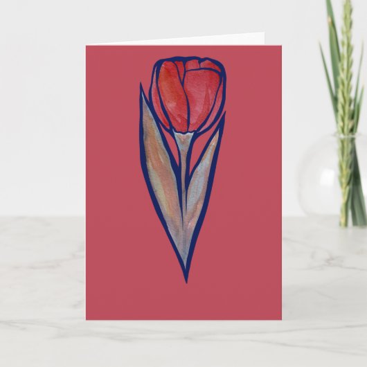 Rote Tulip Frühlingsnatur Karte (Vorderseite)