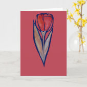 Rote Tulip Frühlingsnatur Karte (Gelbe Blume)