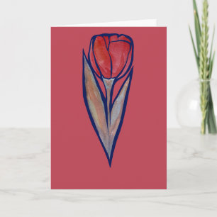 Rote Tulip Frühlingsnatur Karte