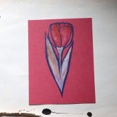 Rote Tulip Frühlingsnatur Postkarte